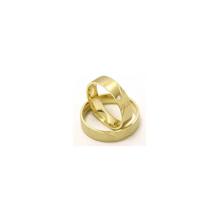 Vielsesringe i 14 karat guld 0,025 ct - sæt