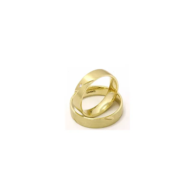 Vielsesringe i 14 karat guld 0,025 ct - sæt