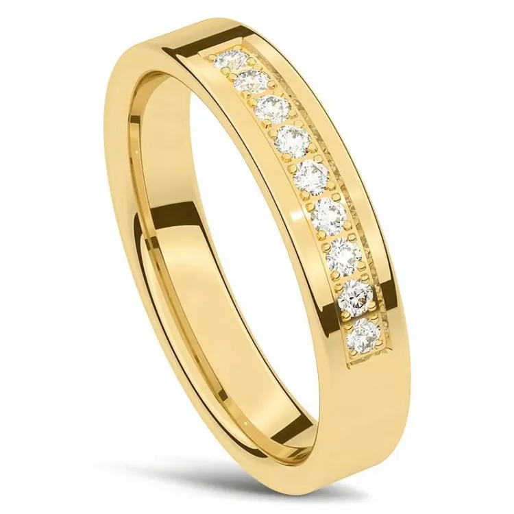 diamant vielsesring i 14 karat guld 0,135ct ct