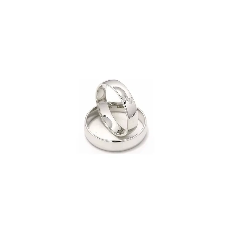 vielsesringe i 14 karat hvidguld 2 x 0,02 ct - sæt