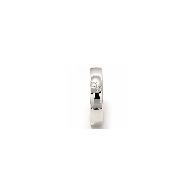 Vielsesring i 14 karat hvidguld 0,02 ct