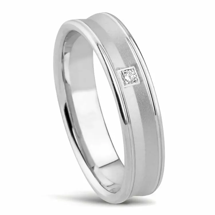 Damering i 14 karat hvidguld 0,0165 ct