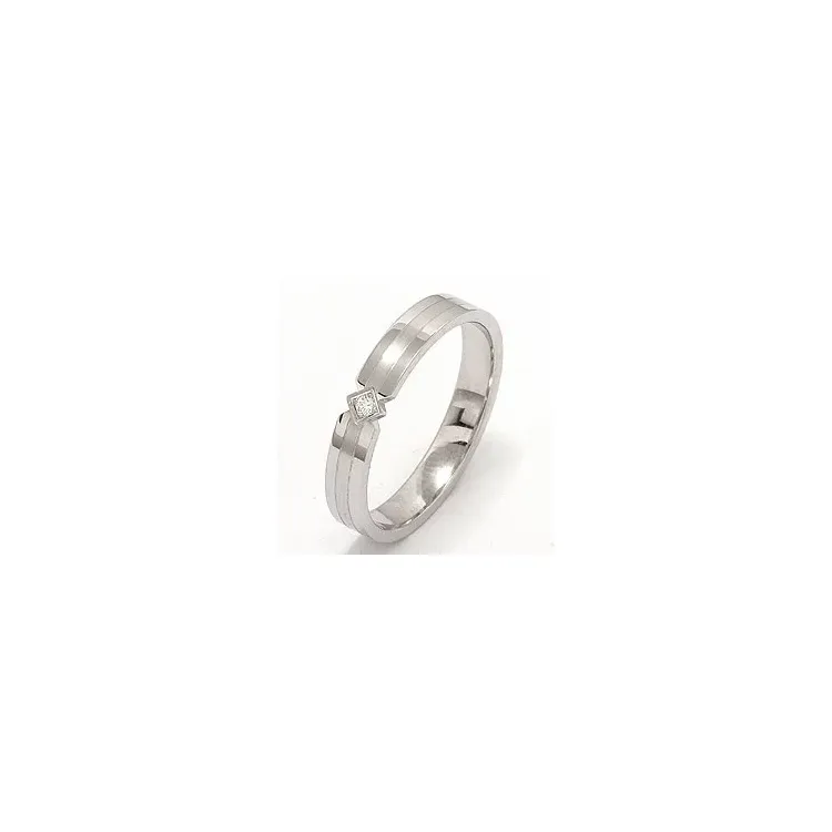 Vielsesring i 14 karat hvidguld 0,018 ct