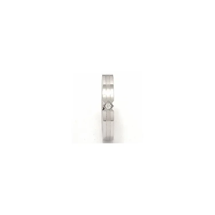 Vielsesring i 14 karat hvidguld 0,018 ct