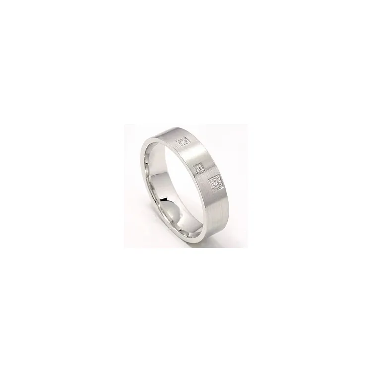 Mat stjernedrys vielsesring i 14 karat hvidguld 0,047 ct