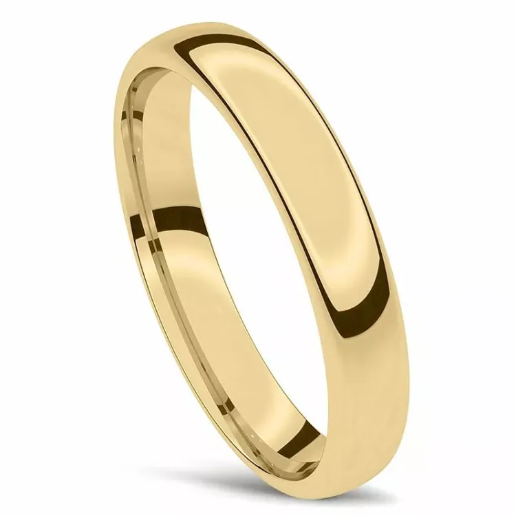 glat vielsesring i 14 karat guld