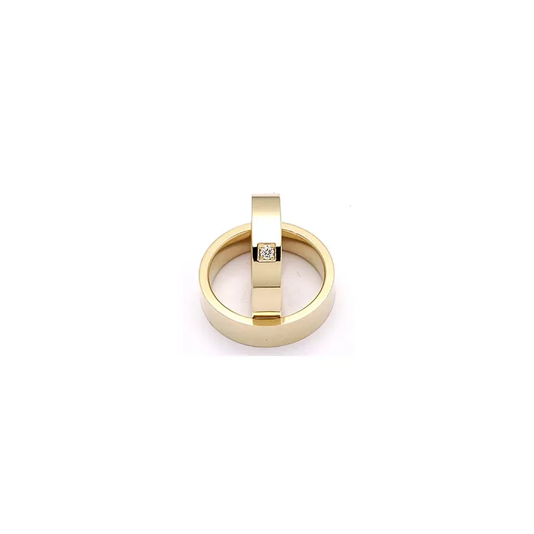 vielsesringe i 14 karat guld 0,05 ct - sæt