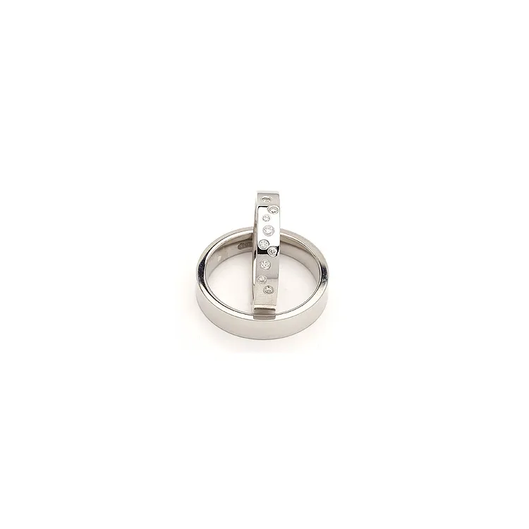 Vielsesringe i sølv 0,126 ct