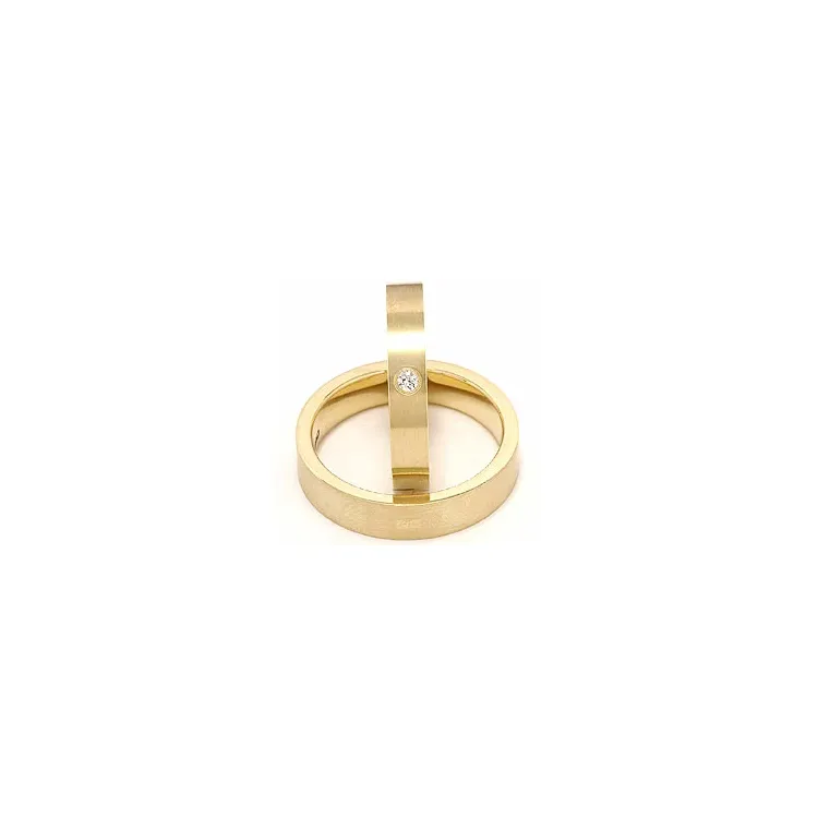 Vielsesringe i 14 karat guld 0,05 ct - sæt