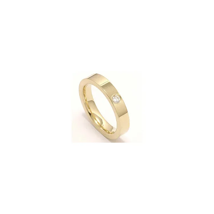 Vielsesring i 14 karat guld 0,10 ct