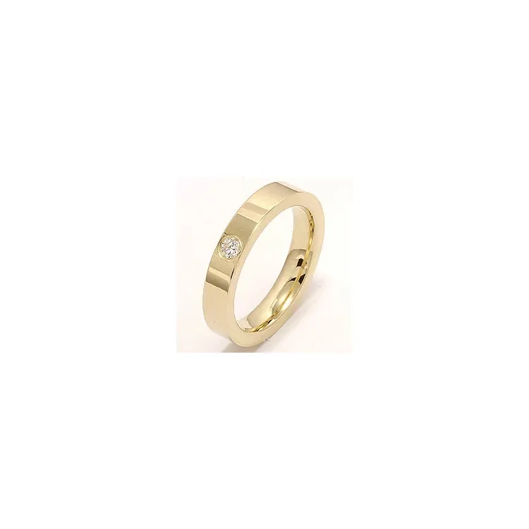 Vielsesring i 14 karat guld 0,10 ct