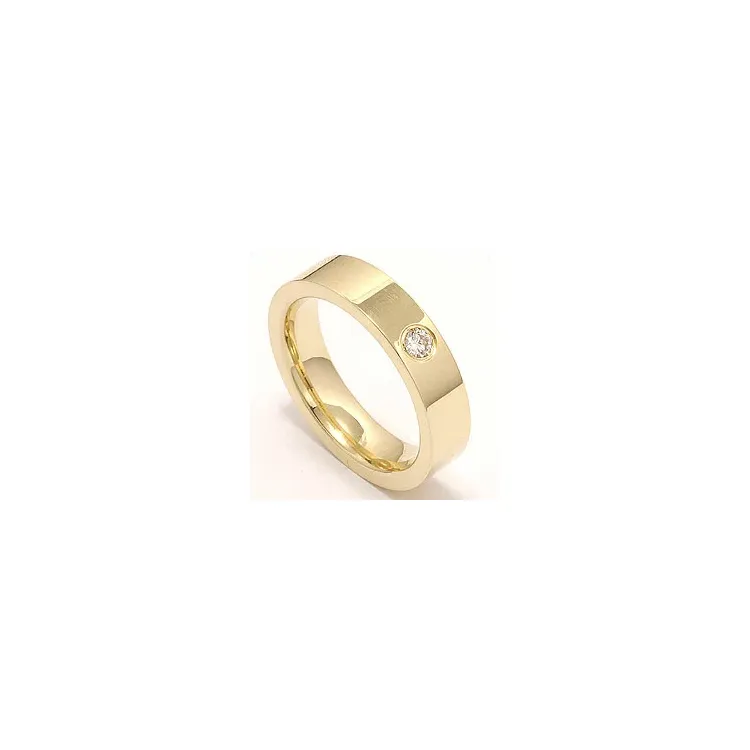 Vielsesring i 14 karat guld 0,10 ct