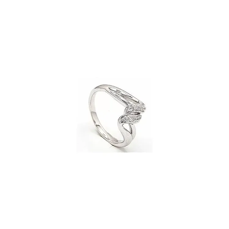Elegant abstrakt ring i rhodineret sølv