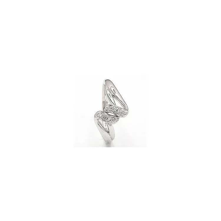 Elegant abstrakt ring i rhodineret sølv