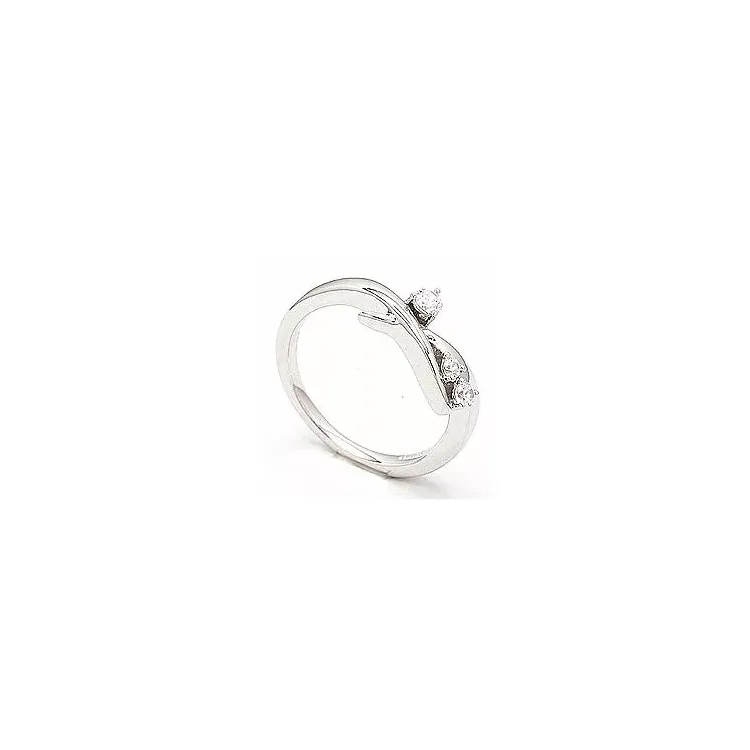 zirkon ring i rhodineret sølv