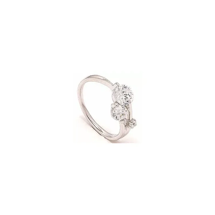 zirkon ring i rhodineret sølv
