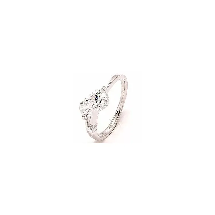 zirkon ring i rhodineret sølv