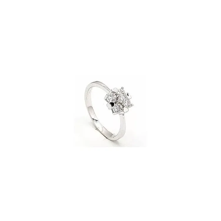 Elegant hjerte ring i rhodineret sølv