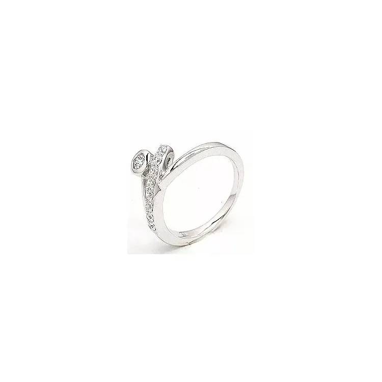 zirkon ring i rhodineret sølv