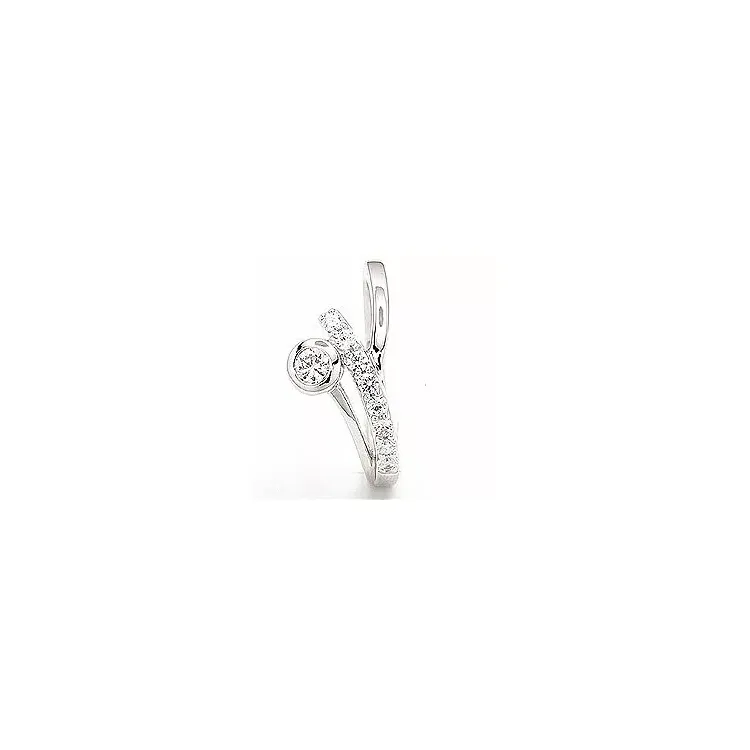 zirkon ring i rhodineret sølv