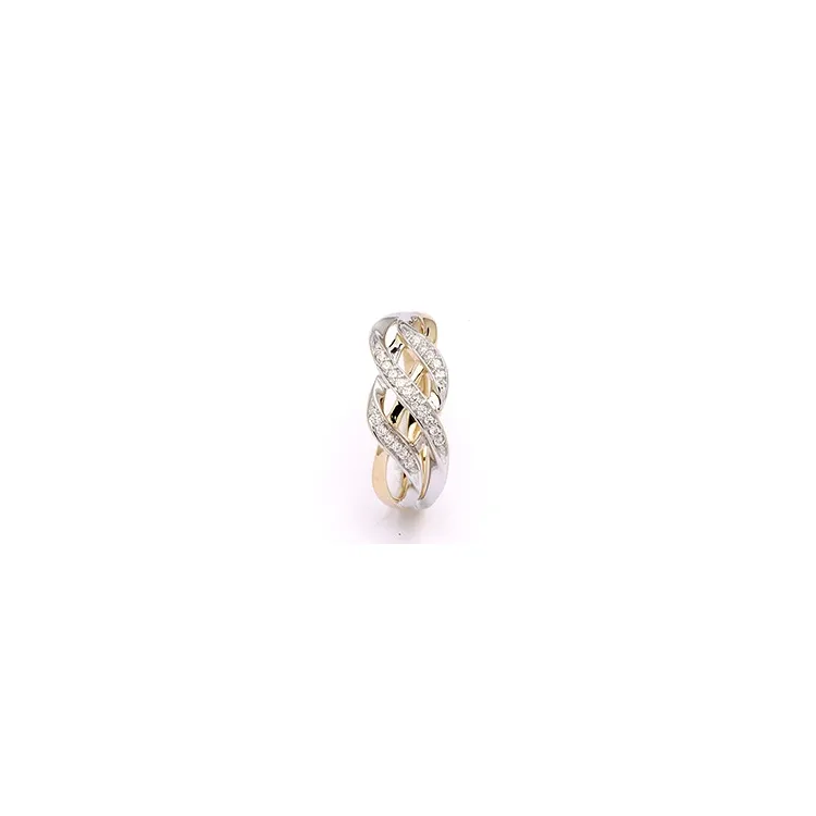 guldring i 9 karat guld med rhodium