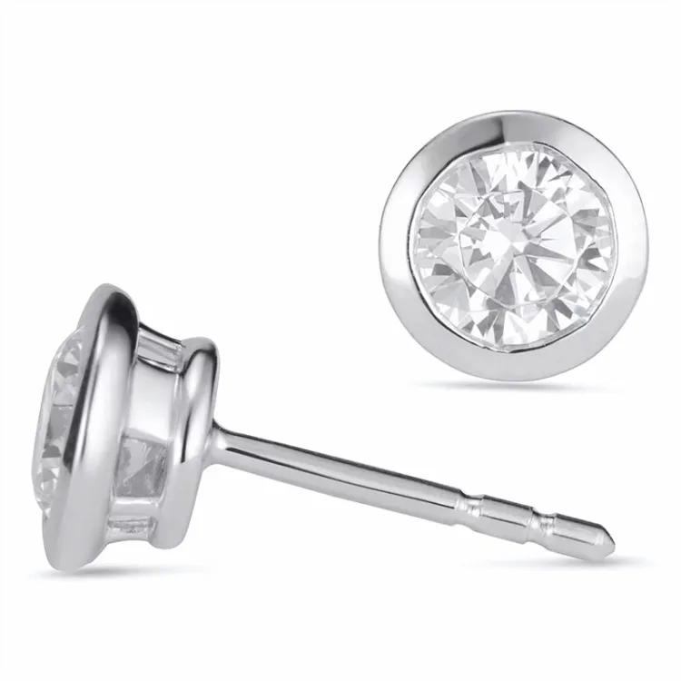 6,5-7 mm zirkon ørestikker i sølv