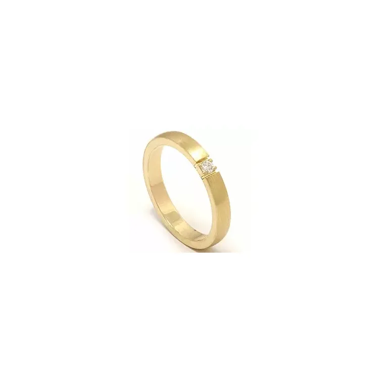 alliancering i 14 karat guld 1 x 0,05 ct