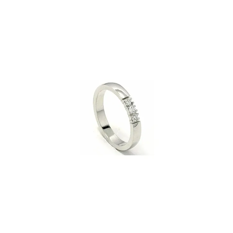 alliancering i 14 karat hvidguld 0,05 ct