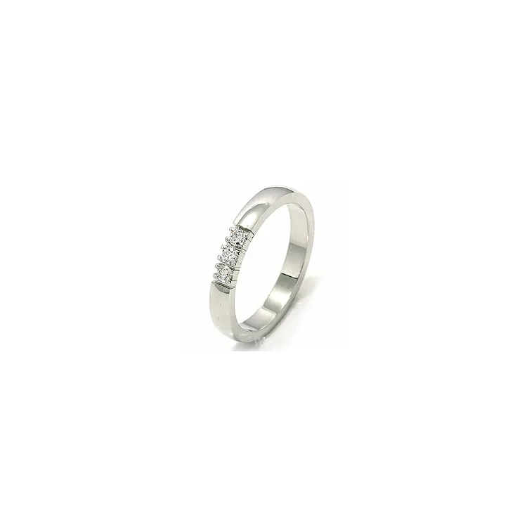 alliancering i 14 karat hvidguld 0,05 ct