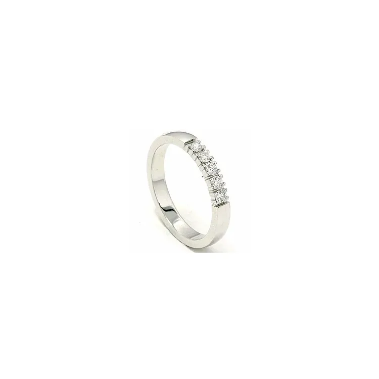 alliancering i 14 karat hvidguld 0,05 ct