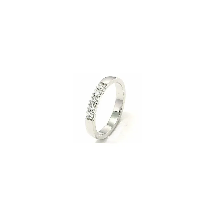 alliancering i 14 karat hvidguld 0,05 ct