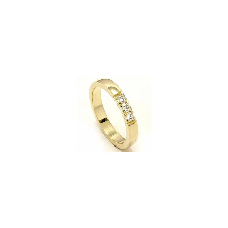 alliancering i 14 karat guld 3 x 0,07 ct