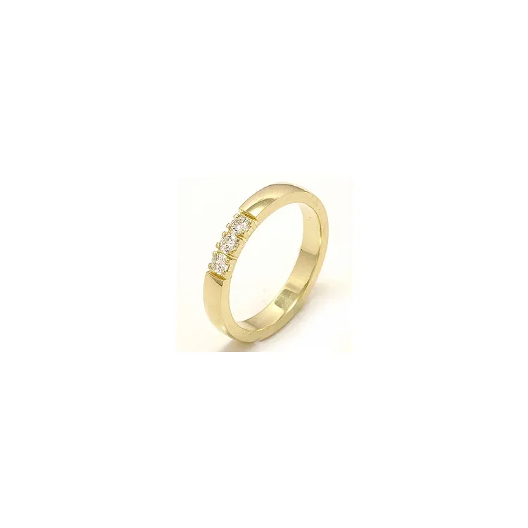 alliancering i 14 karat guld 3 x 0,07 ct