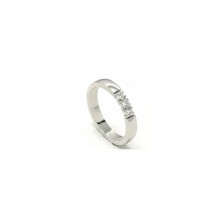 alliancering i 14 karat hvidguld 3 x 0,07 ct