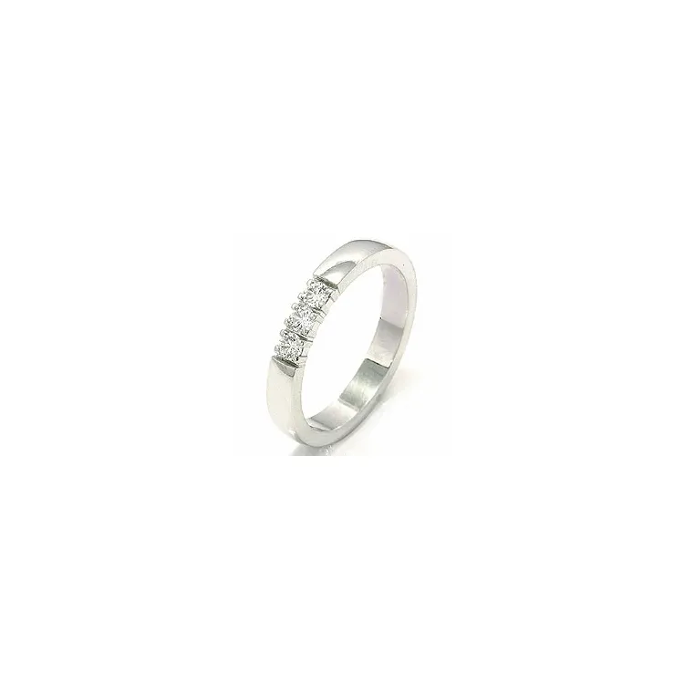 alliancering i 14 karat hvidguld 3 x 0,07 ct