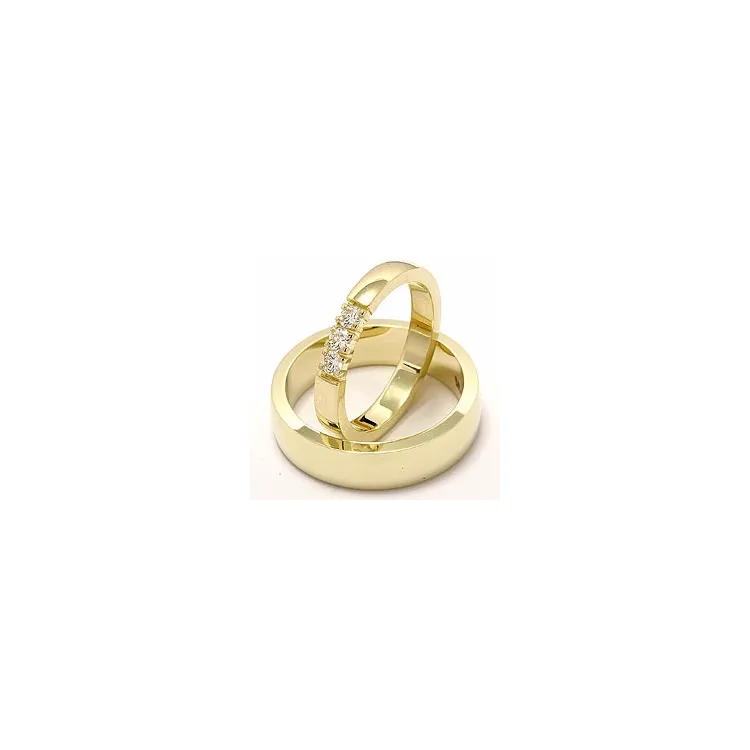 vielsesringe i 14 karat guld 3 x 0,07 ct - sæt