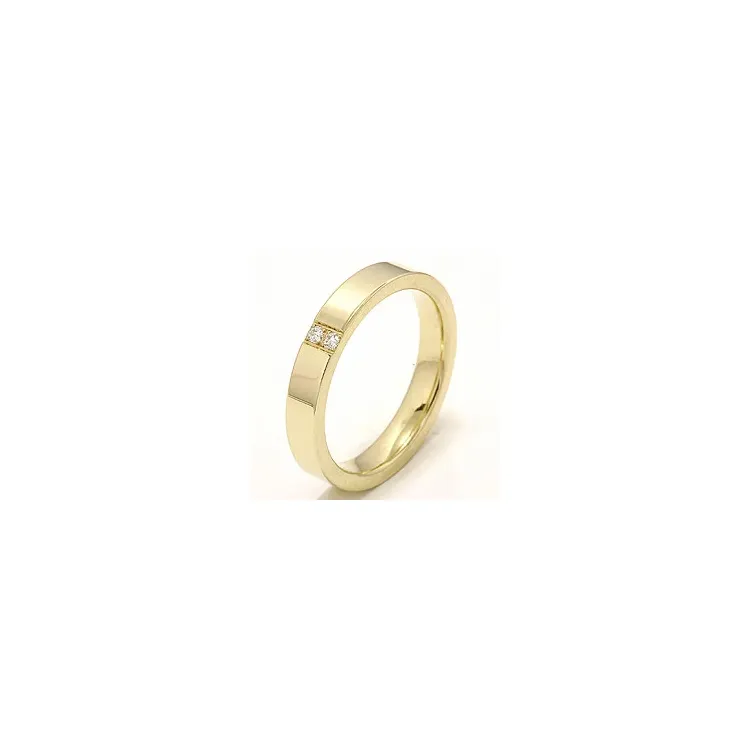 Elegant smal vielsesring i 14 karat guld 2 x 0,018 ct