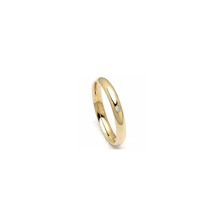 Vielsesring i 14 karat guld 0,025 ct