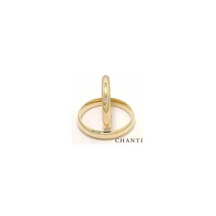 diamant vielsesringe i 14 karat guld 0,025 ct - sæt