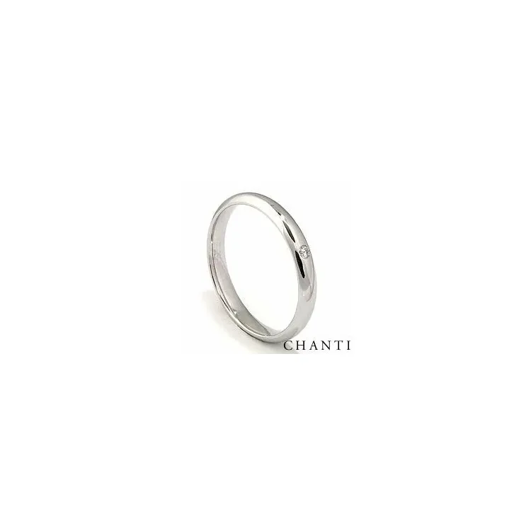 rund vielsesring i 14 karat hvidguld 0,025 ct