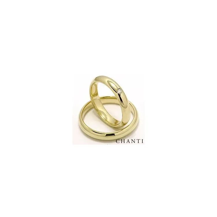 runde vielsesringe i 14 karat guld 1 x 0,05  ct - sæt