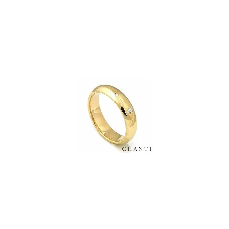 Vielsesring i 14 karat guld 0,05 ct
