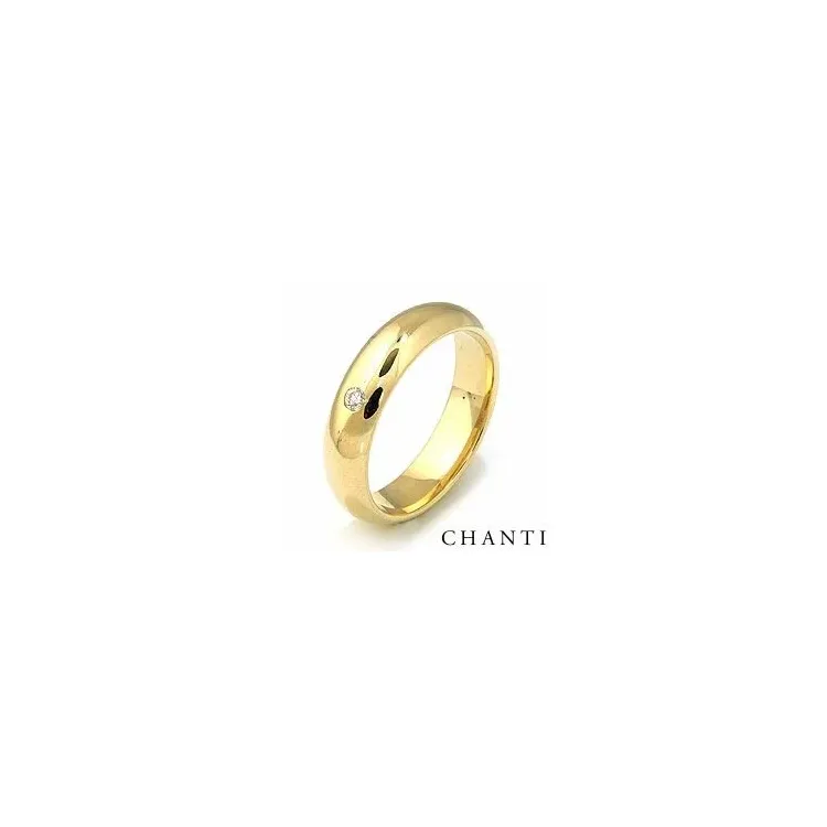 Vielsesring i 14 karat guld 0,05 ct