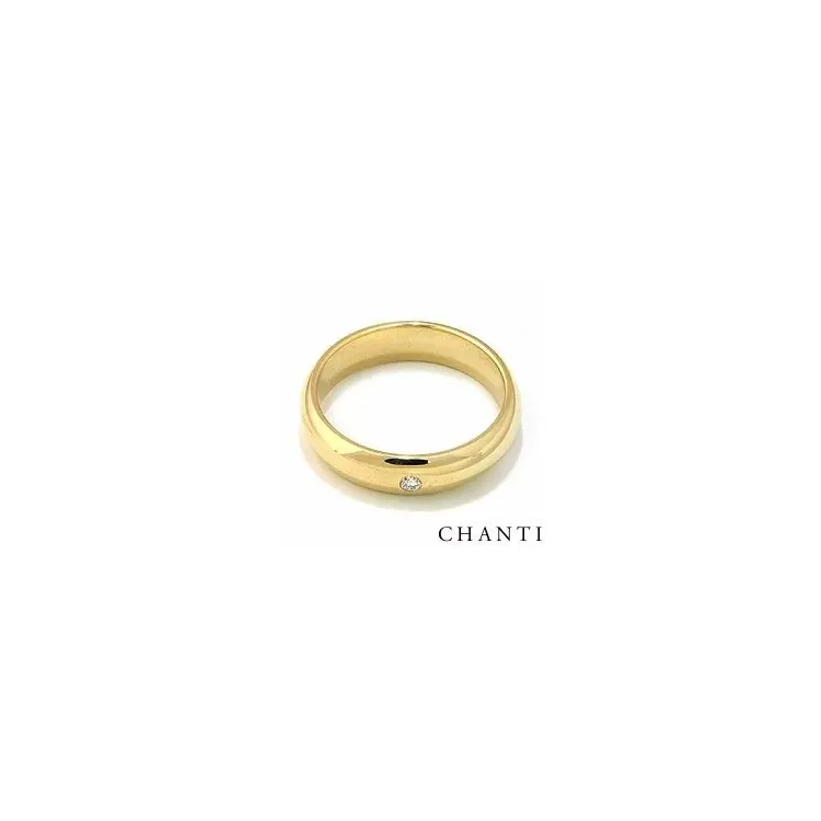 Vielsesring i 14 karat guld 0,05 ct