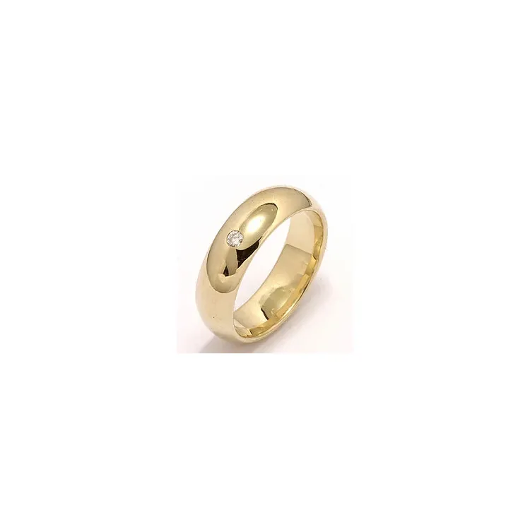 Vielsesring i 14 karat guld 0,05 ct