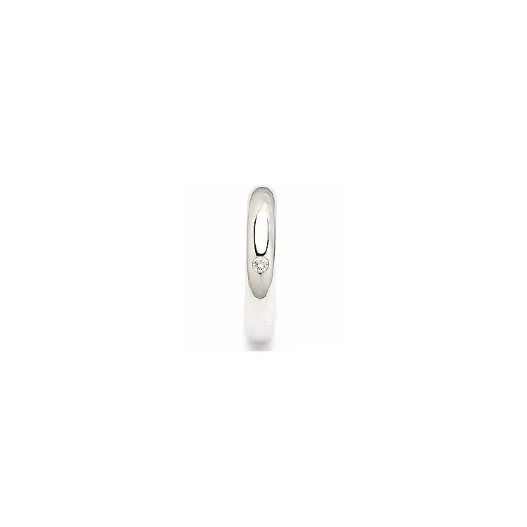 rund vielsesring i 14 karat hvidguld 0,05 ct