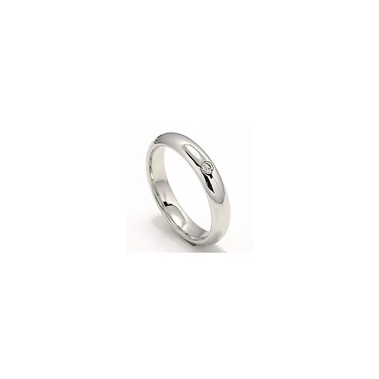 Vielsesring i 14 karat hvidguld 0,05 ct