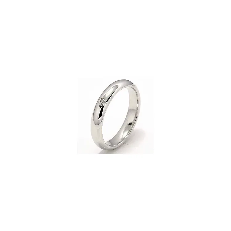 Vielsesring i 14 karat hvidguld 0,05 ct