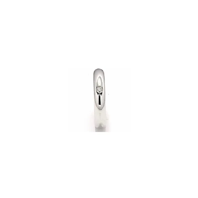 Vielsesring i 14 karat hvidguld 0,05 ct