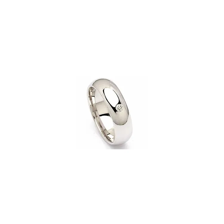 brillant vielsesring i 14 karat hvidguld 0,05 ct